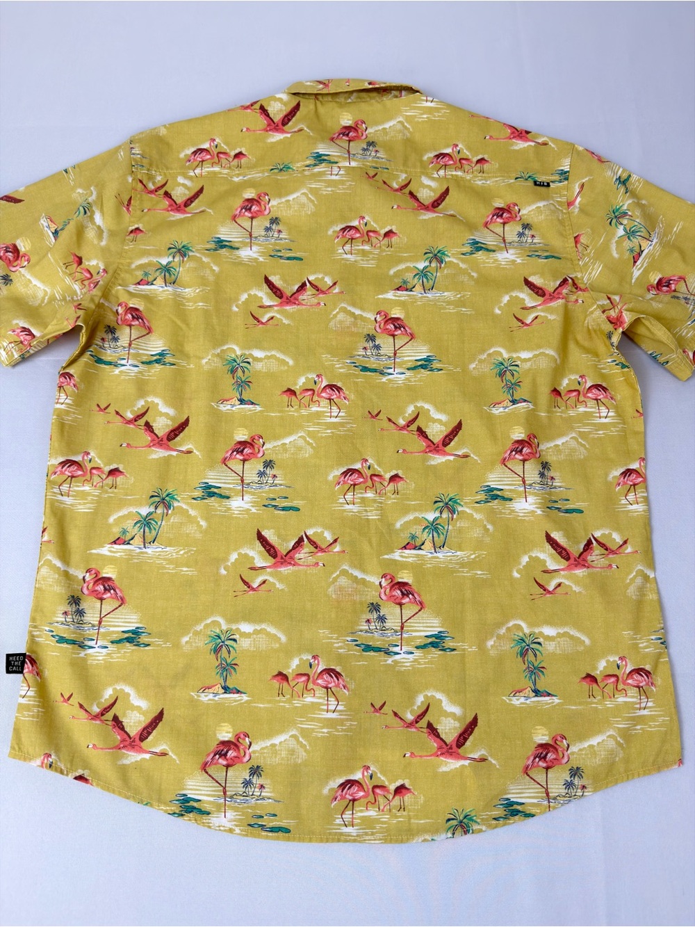 Howler Brothers Mansfield Shirt Men’s XL Yellow Flamingo Button Front - Picture 3 of 9